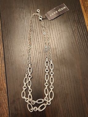 Anne Klein Silver-Tone Layered Link Necklace